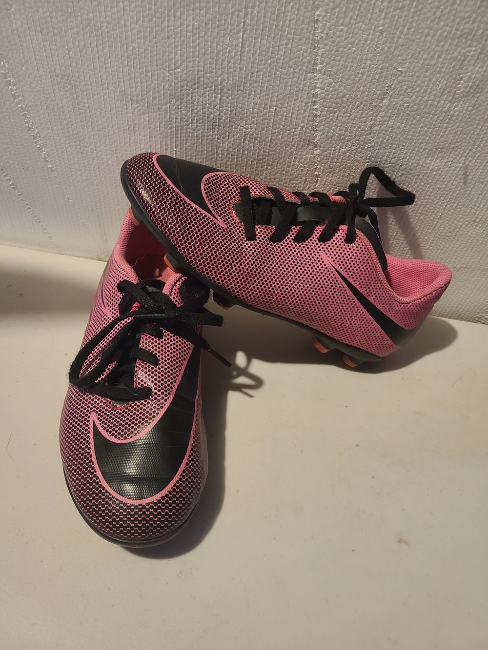 Nike Kids Pink and Black Soccer Cleats